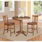 International Concepts Round 36 in Rd Ped Gathering Ht Table, 2 San Remo Stools, Distressed Oak, 36 in W, 36 in L, 35.1 in H K42-36RT-27B-S102-2 - alternate 2